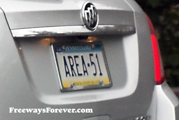 Area 51 vanity license plate