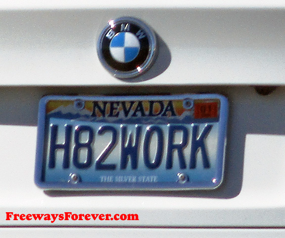 H82WORK Nevada vanity license plate