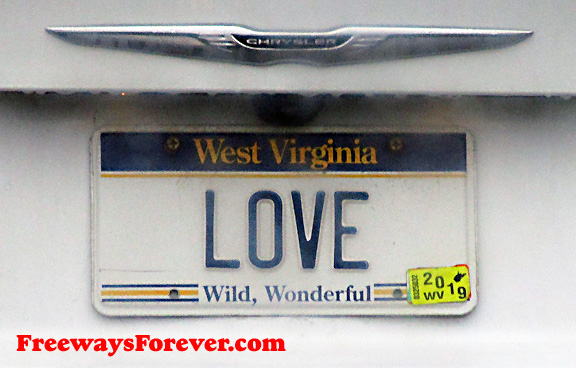 LOVE West Virginia vanity license plate