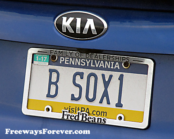 B SOX1 Pennsylvania vanity license plate