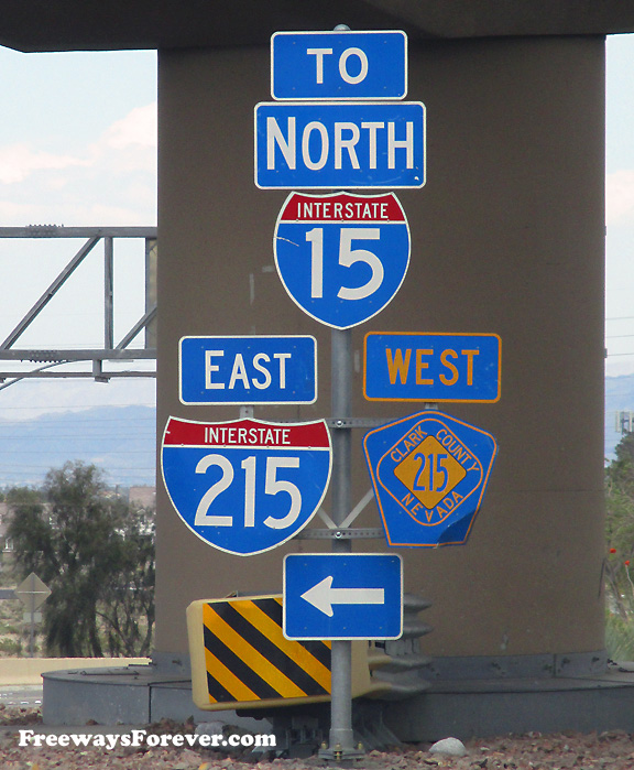 Nevada Clark County Highway Route 215 sign