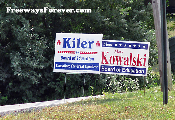 Kiler and Kowalski Political Signs next to each other
