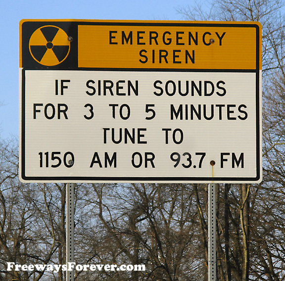 Nuclear Emergency Siren Sign along Route 9 in Delaware