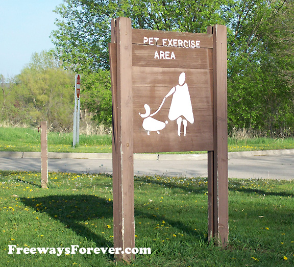 Pet Exercise Area Sign with caricatures