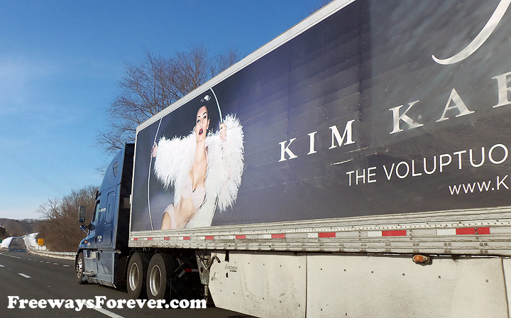 Kim Kardashian painted on truck trailer