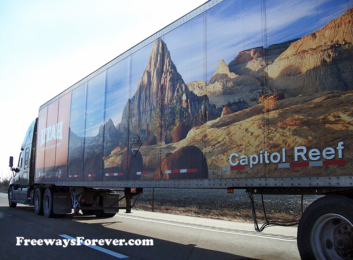 Close-up detail view of Utah Capitol Reef National Park trailer